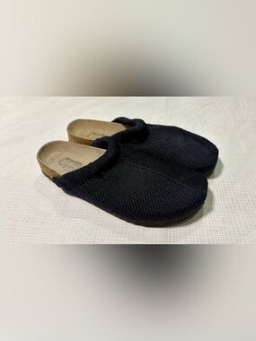Arcopedico Sz 39 8 Black Knit Slip-On Clogs cork platform slip on mules shoes